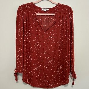 Burnt Orange Patterned Long Sleeve Blouse from Stitch Fix